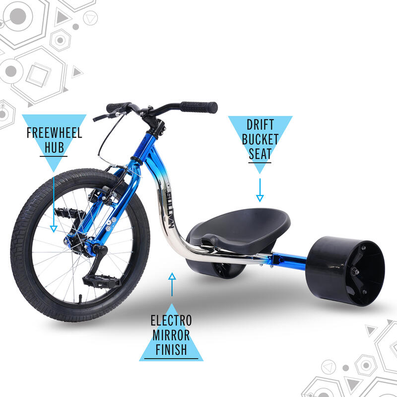 Big Wheel Drift Trike, 18" Rad, Elektro-Blue