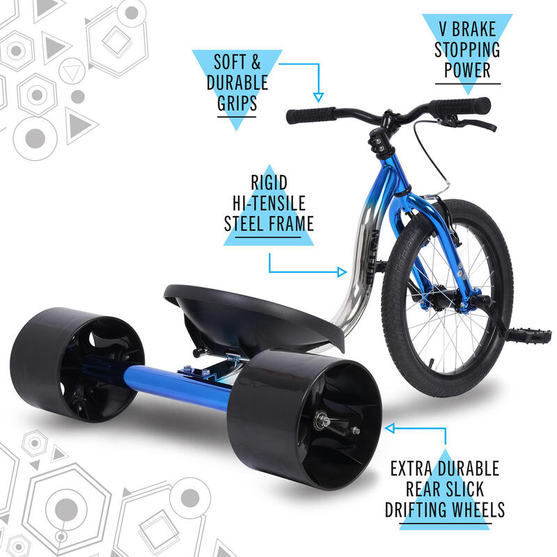 Big Wheel Drift Trike, 18" wiel, Electro Blue