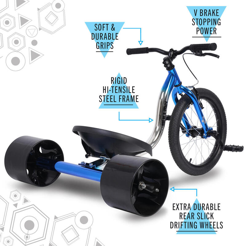 Big Wheel Drift Trike, Roda de 18", electro-azul