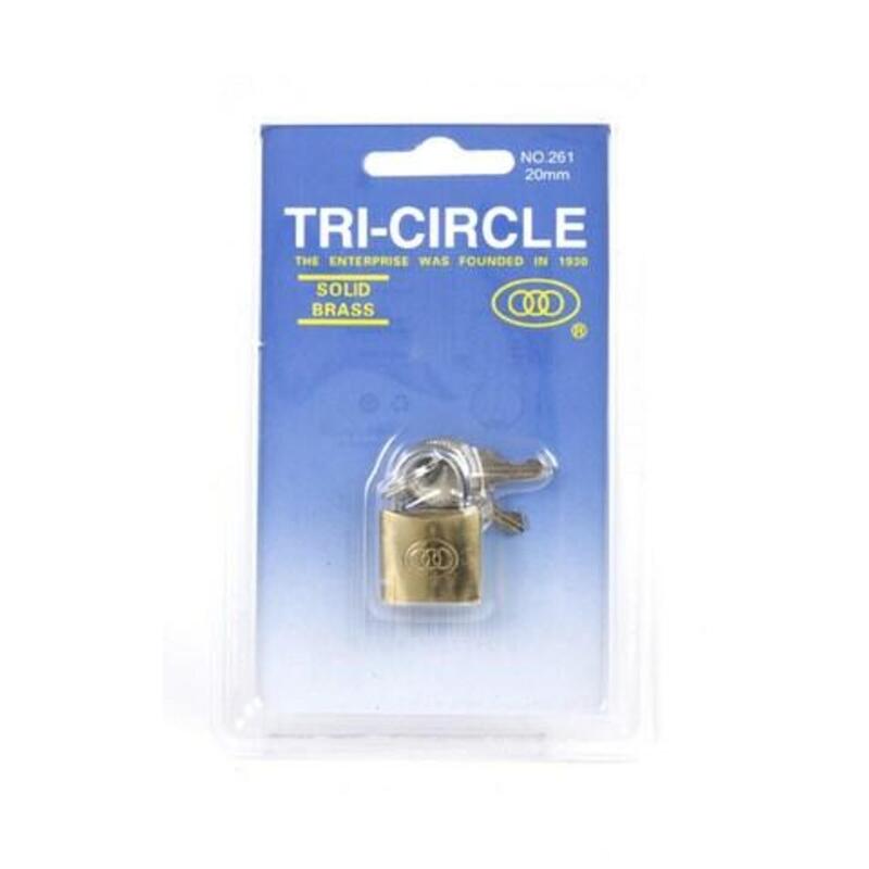 Tri-circle hangslot 20 mm met 3 sleutel blister