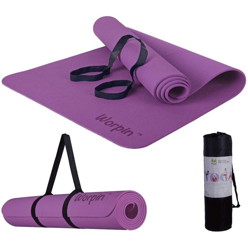 Yogamatte Komfort für sanftes Yoga 183 CM Dunkel lila