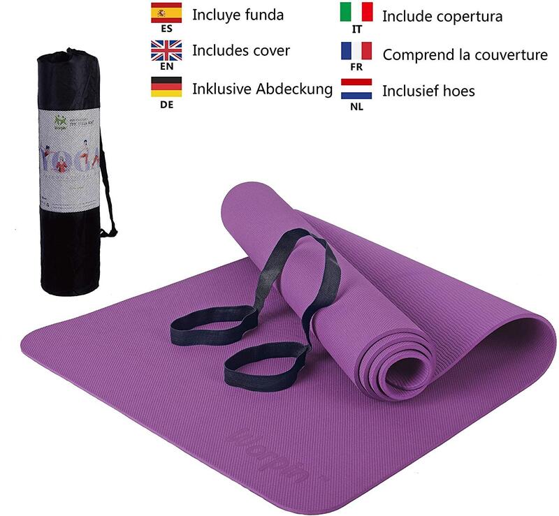 Yogamatte Komfort für sanftes Yoga 183 CM Dunkel lila