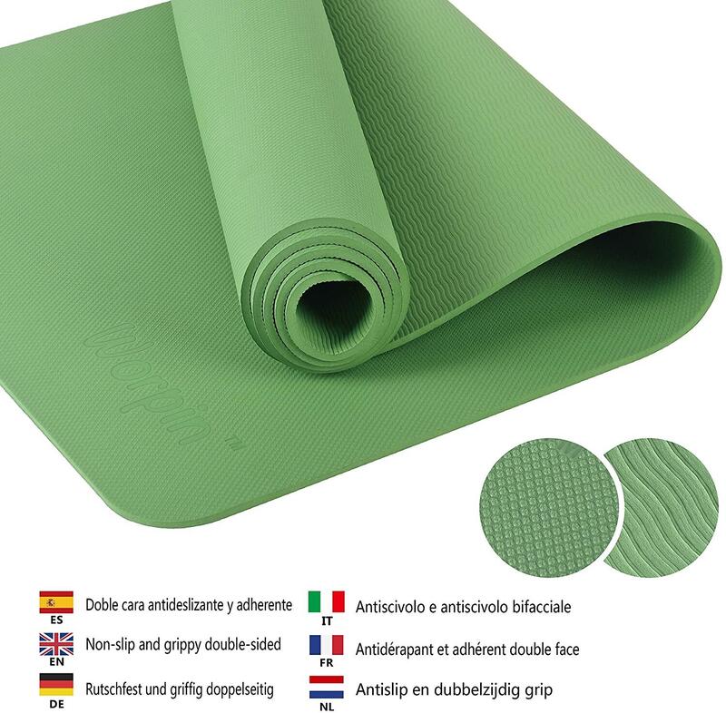 Yogamatte Komfort für sanftes Yoga 183 CM Grün