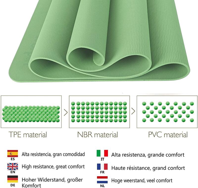 Yogamatte Komfort für sanftes Yoga 183 CM Grün