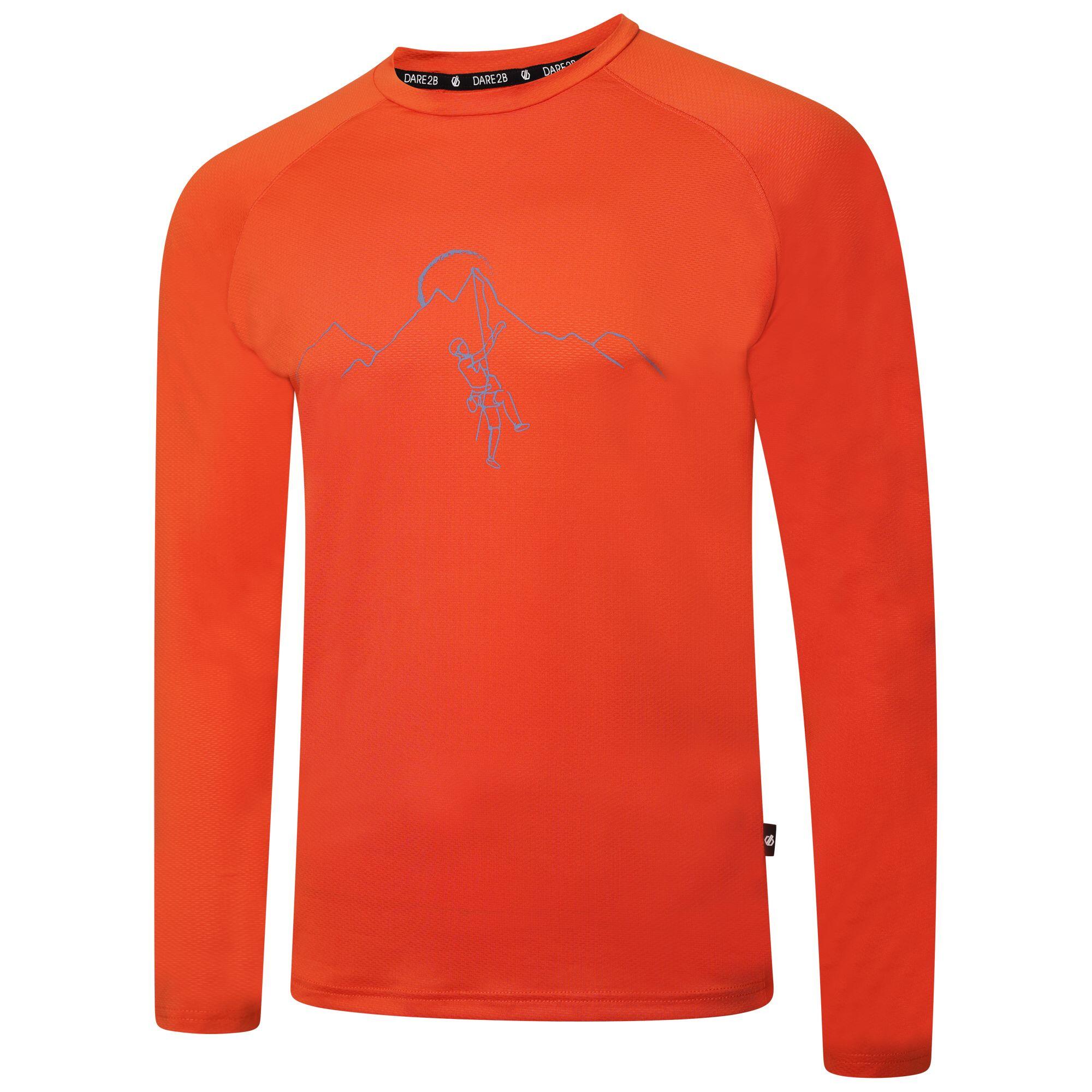 Mens Righteous II Mountain Climbing Recycled LongSleeved TShirt (Burnt Salmon) 3/5
