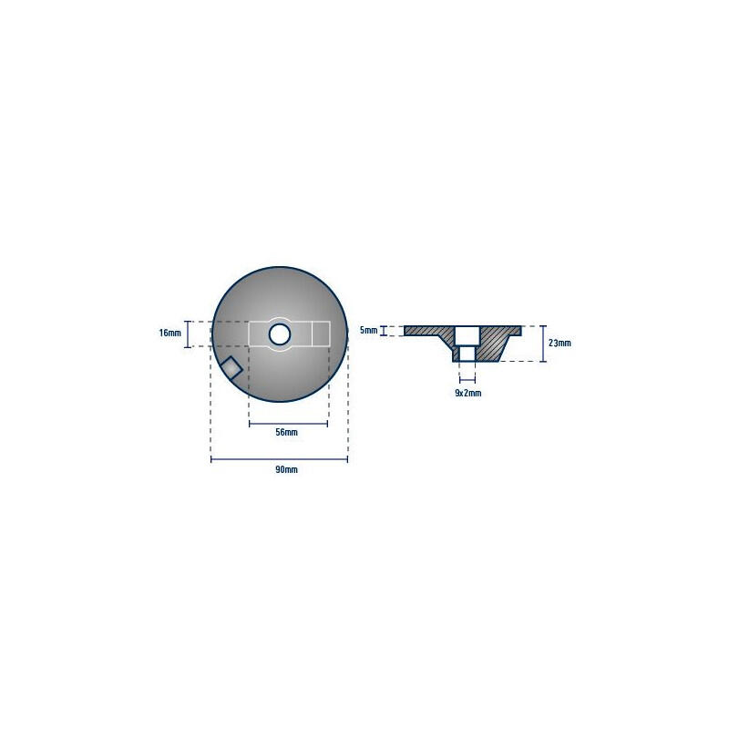 Anodo piastra fuoribordo MERCURY - ARANCIONE