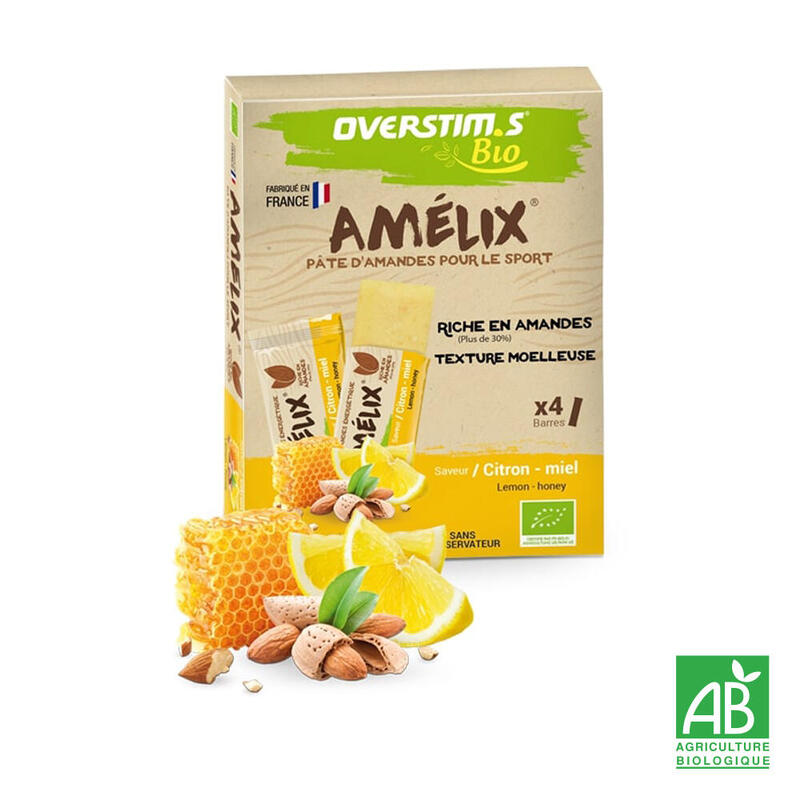 Barre énergétique Amelix Bio Citron - Miel - 4 x25g