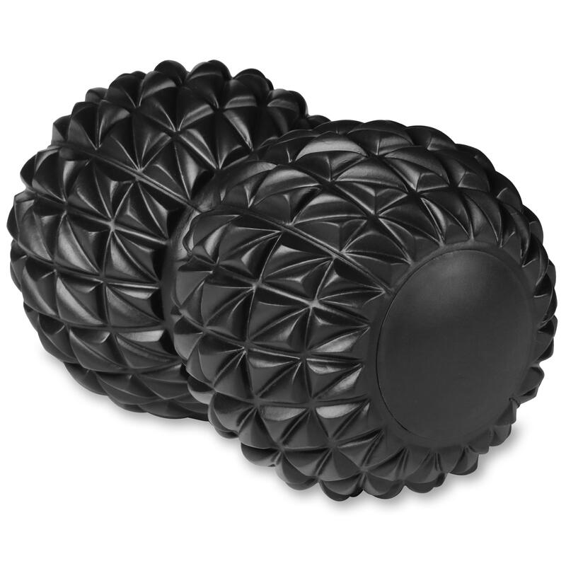 Pelota para Masajes Doble para Yoga INDIGO 18*10 cm Negro