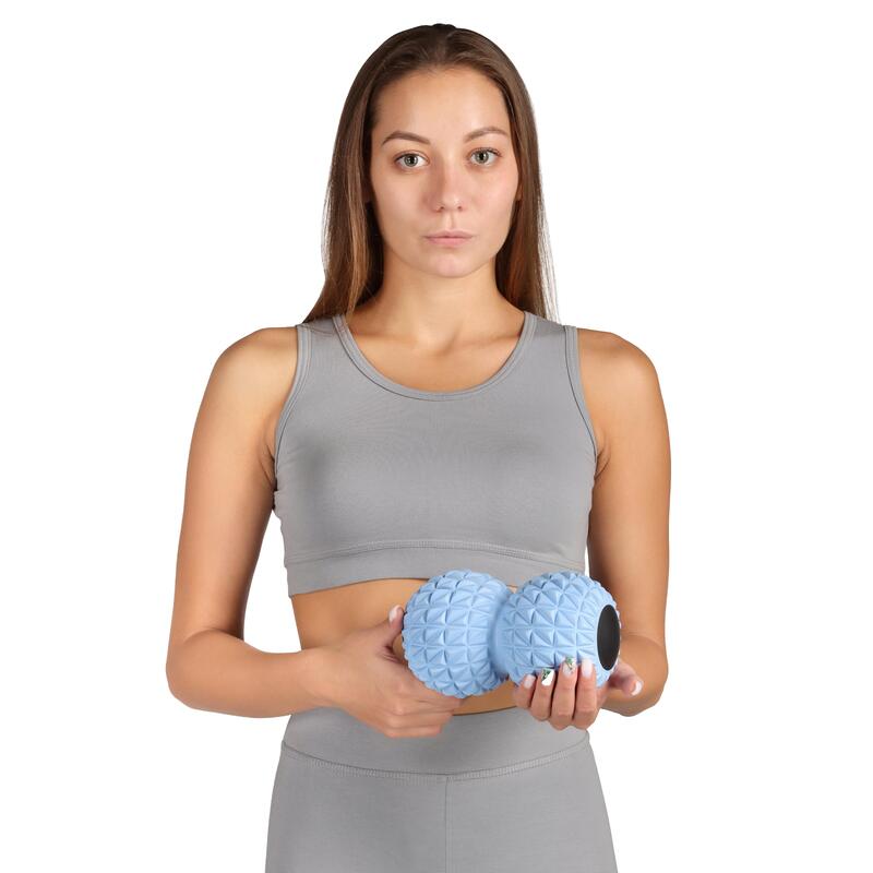 Pelota para Masajes Doble para Yoga INDIGO 18*10 cm Azul Claro