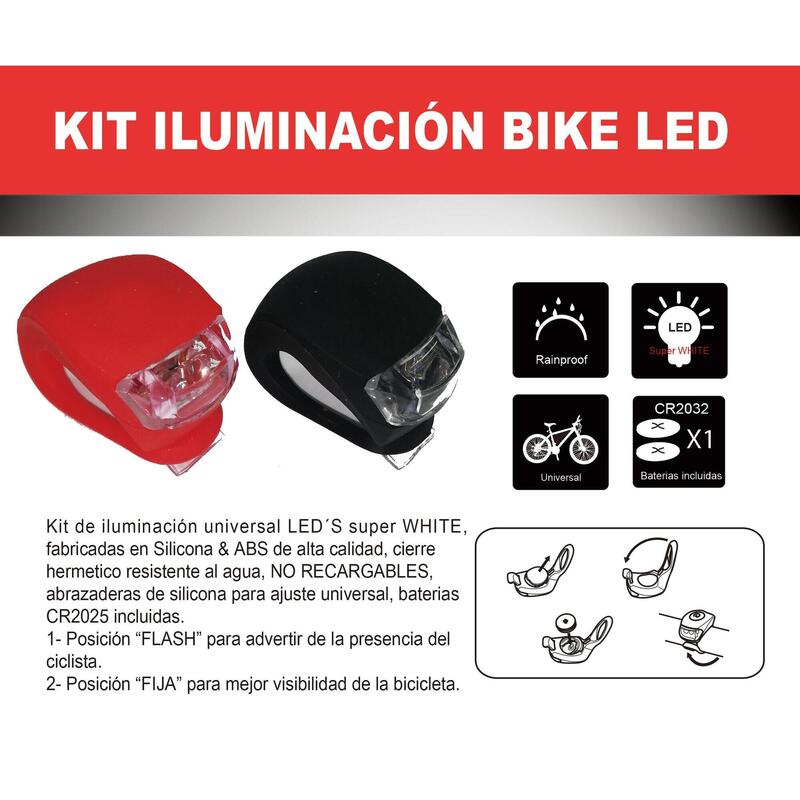 Kit Luces Leds Delantera & Traseras Bicicleta RBR