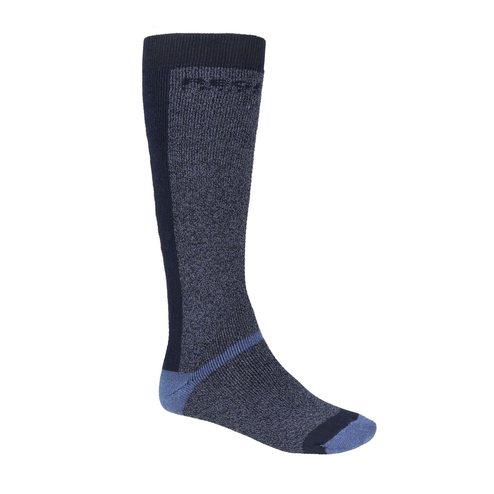 Mens Pro Assorted Designs Boot Socks Set (Pack of 2) (Blue/Black) 4/5