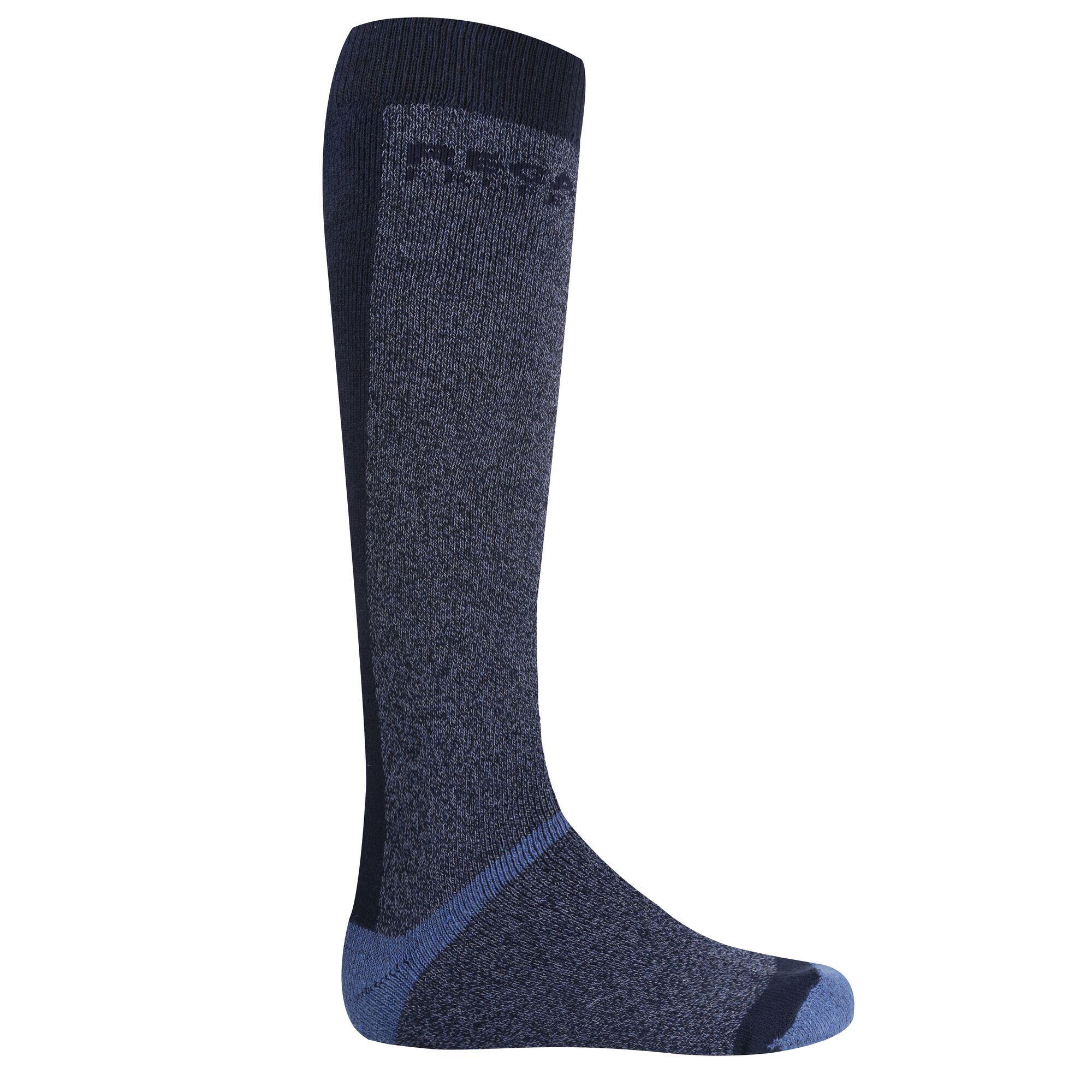 Mens Pro Assorted Designs Boot Socks Set (Pack of 2) (Blue/Black) 3/5