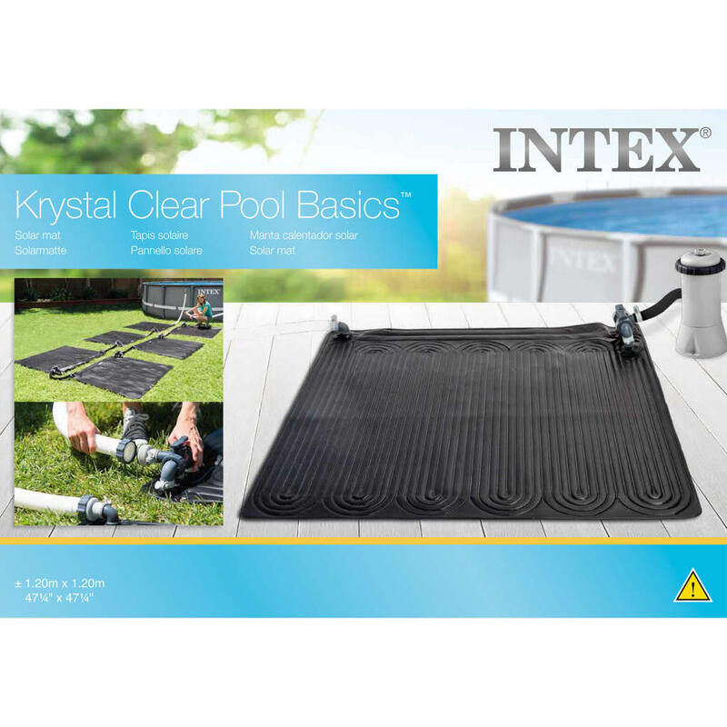 INTEX Tapis solaire chauffant PVC 1,2x1,2 m Noir 28685