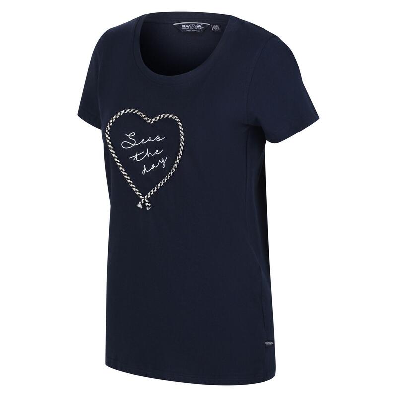 T-Shirt Coração Filandra VI Mulher Azul Marinho