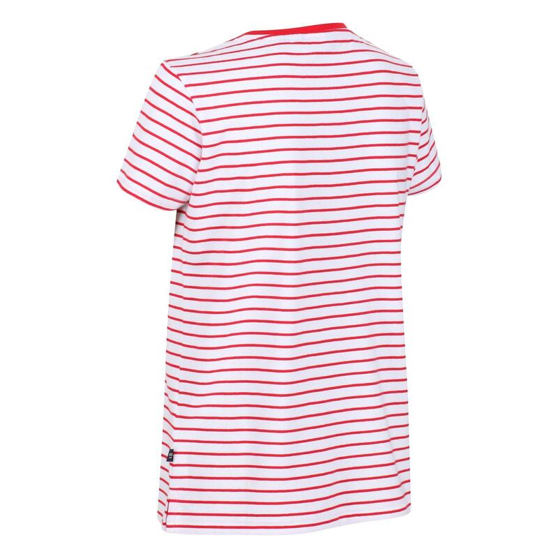 Dames Odalis Stripe Tshirt (Echt rood)