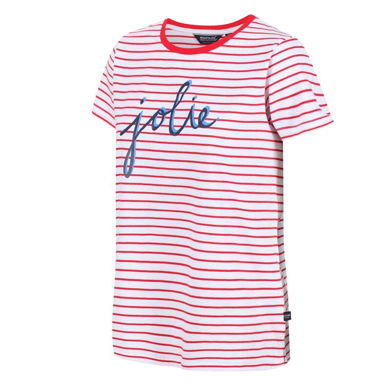 Camiseta Odalis de Rayas para Mujer Rojo Real