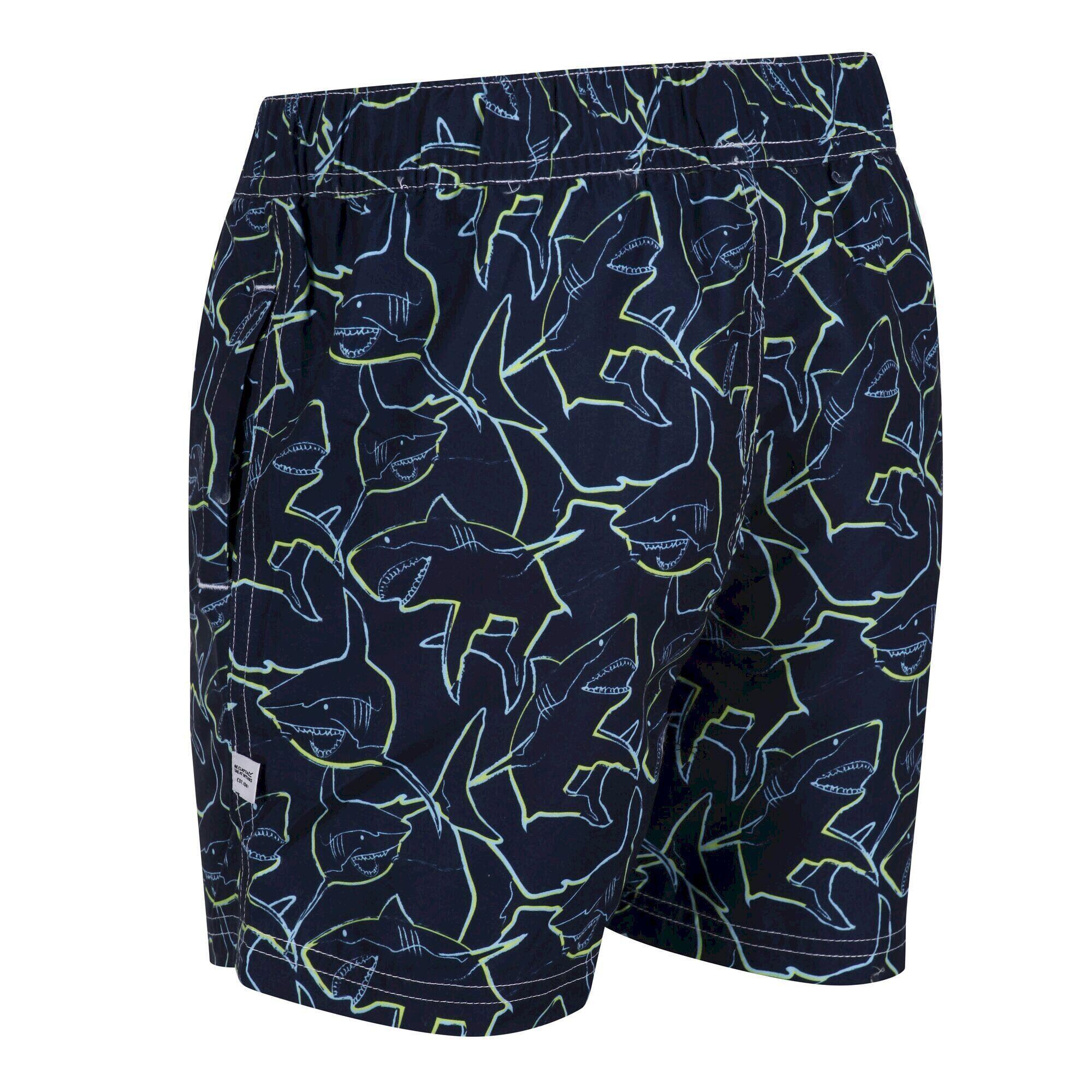 Boys Skander II Shark Swim Shorts (Navy) 3/5