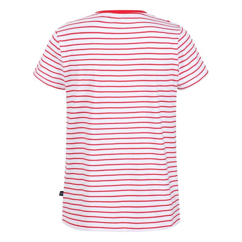 Dames Odalis Stripe Tshirt (Echt rood)