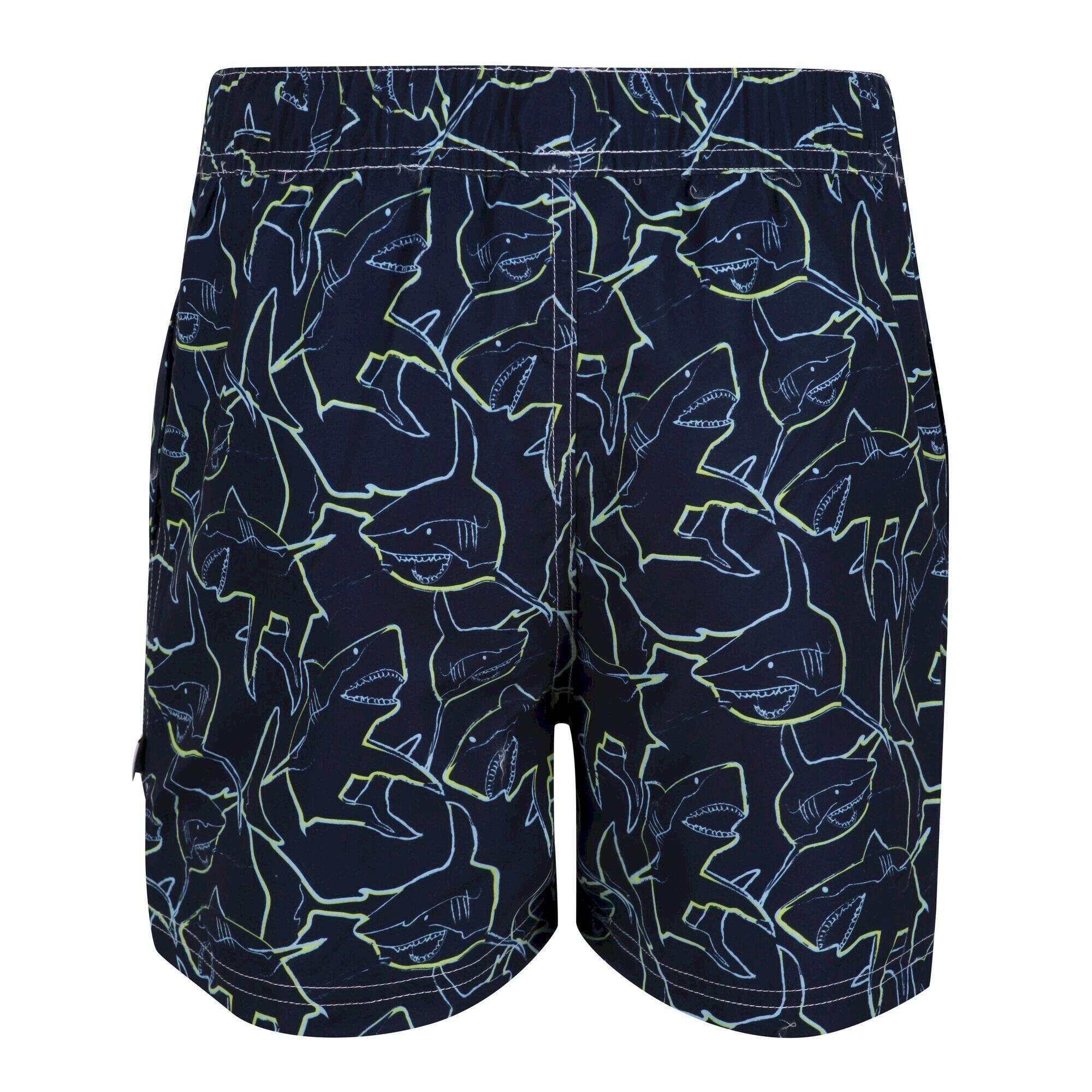 Boys Skander II Shark Swim Shorts (Navy) 2/5