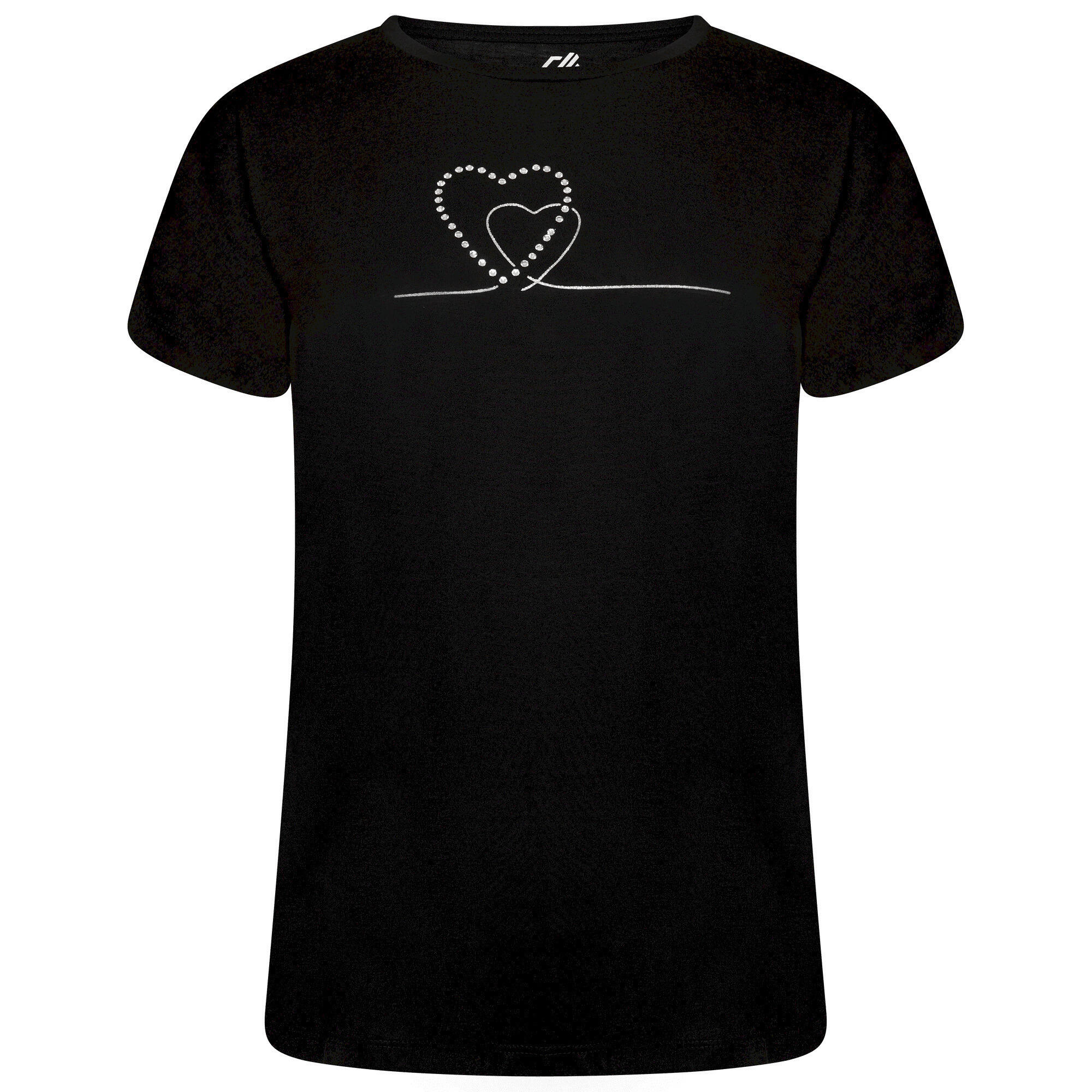 Womens/Ladies Crystallize Heart TShirt (Black) 1/5