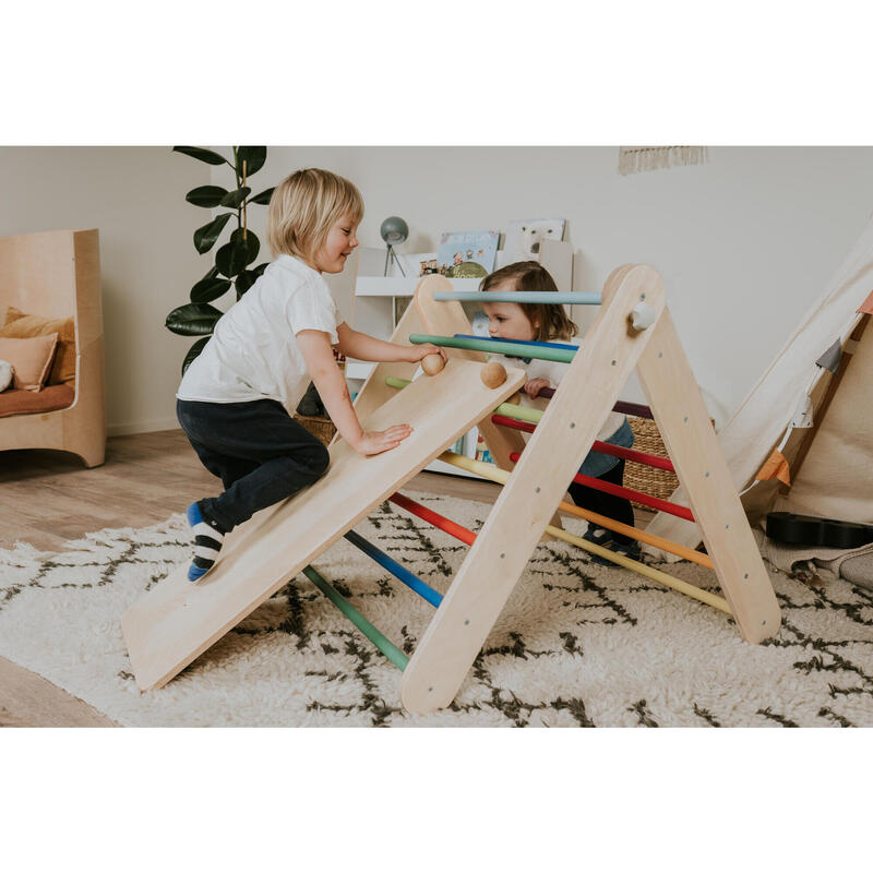 Triángulo de escalada - Muro de escalada 2en1 Montessori, Arco Iris