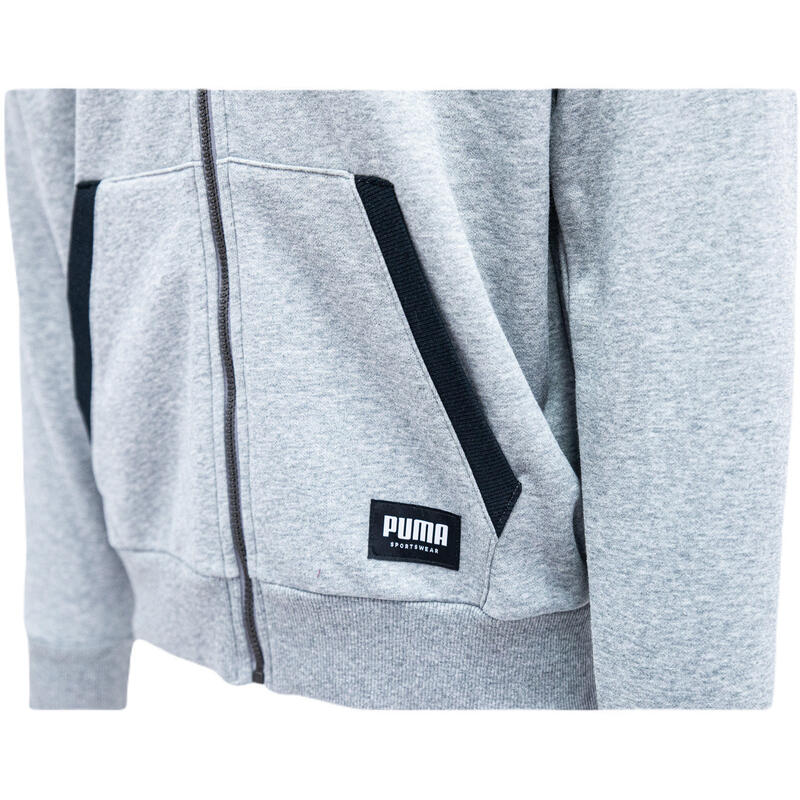 Hoodie Puma Athletics Fz Hoodie Fl, Cinza, Homens