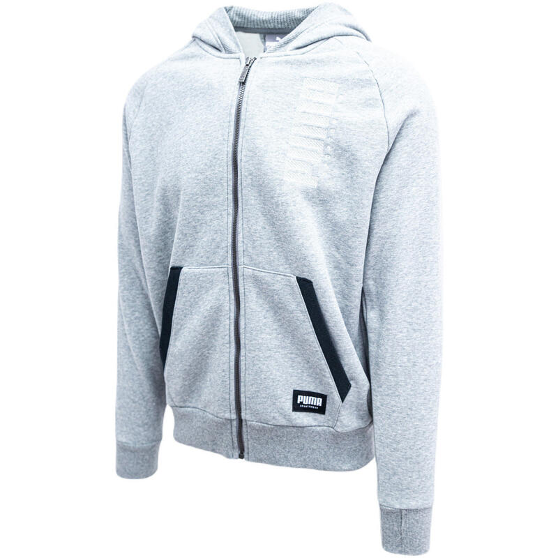 Capuchon Puma Athletics Fz Hoodie Fl, Grijs, Mannen