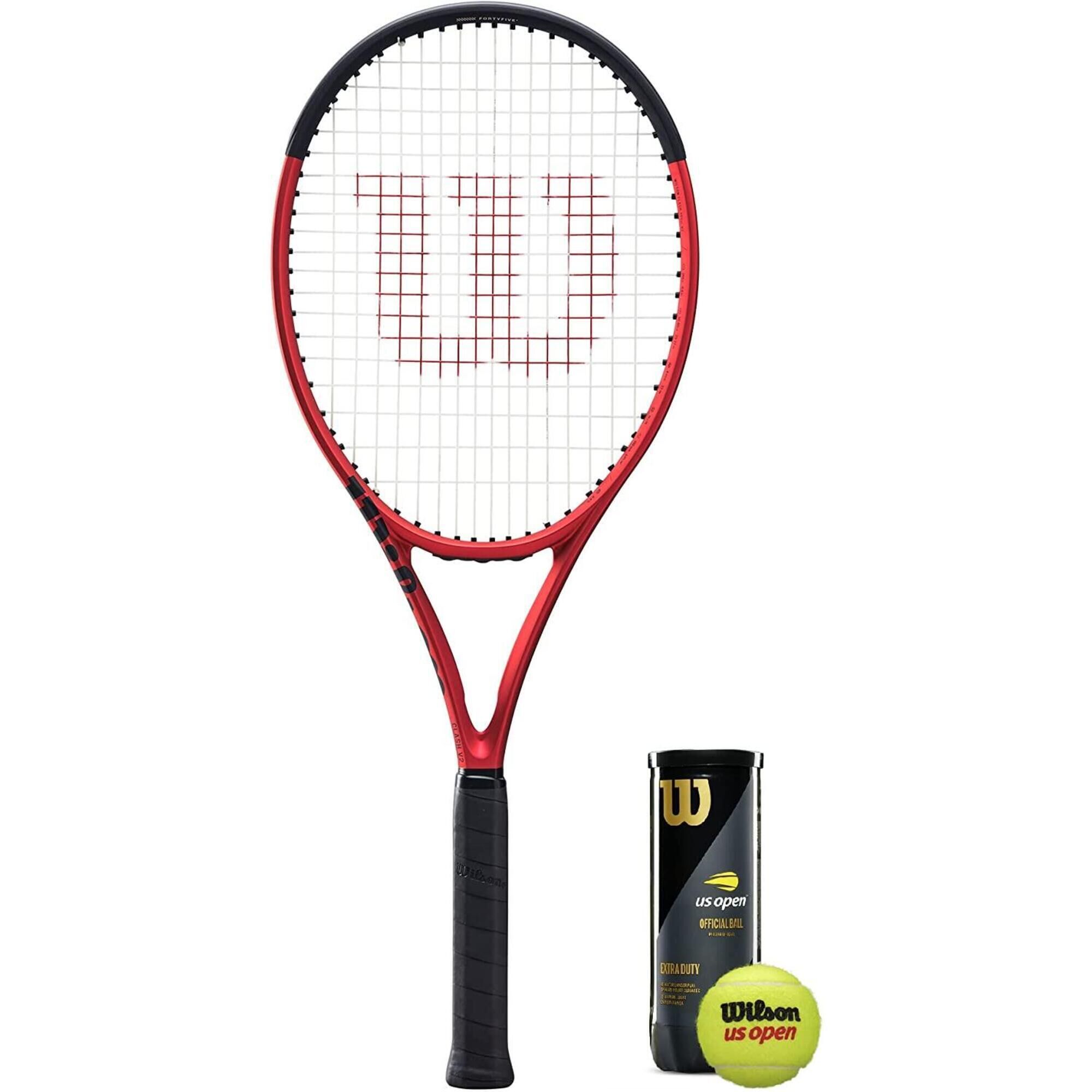 WILSON Wilson Clash 100UL V2.0 Tennis Racket & 3 US Open Tennis Balls