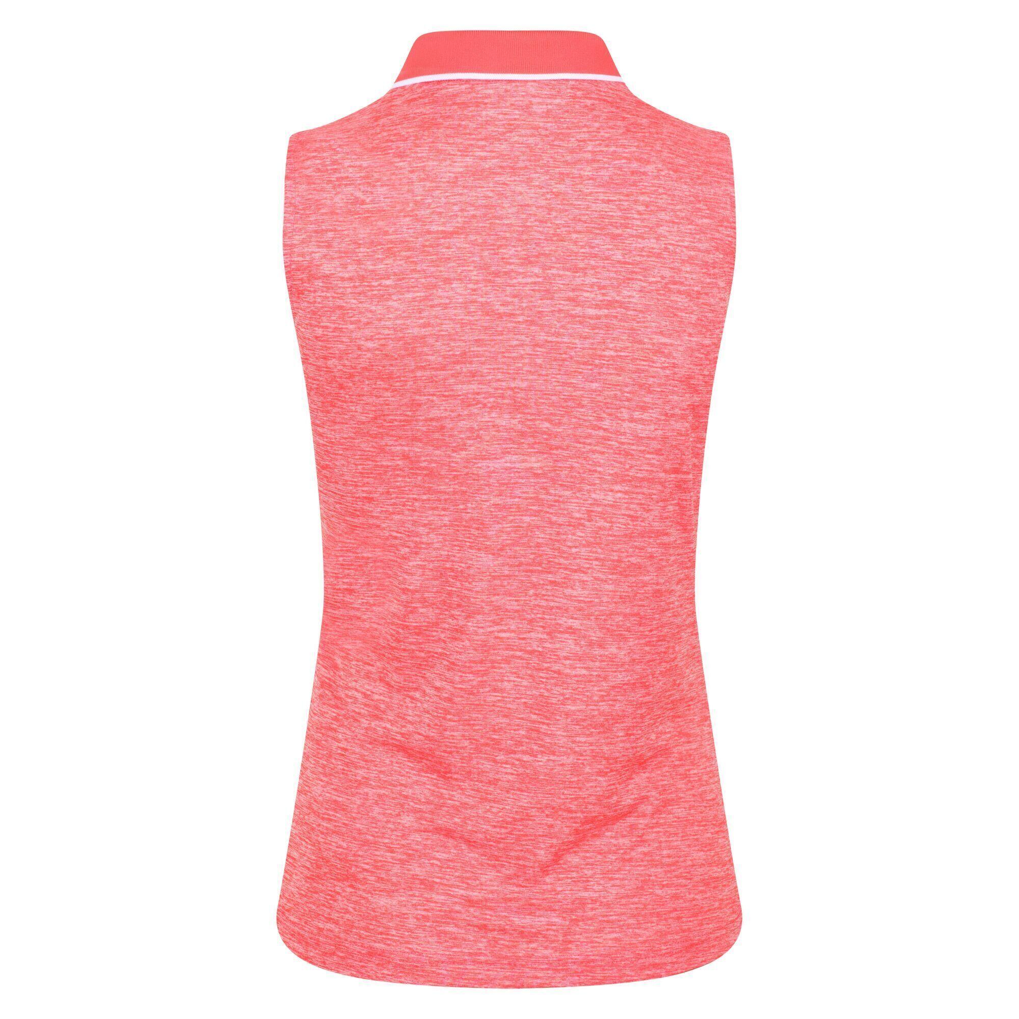 Womens/Ladies Tima II Sleeveless Polo Shirt (Neon Peach) 2/5