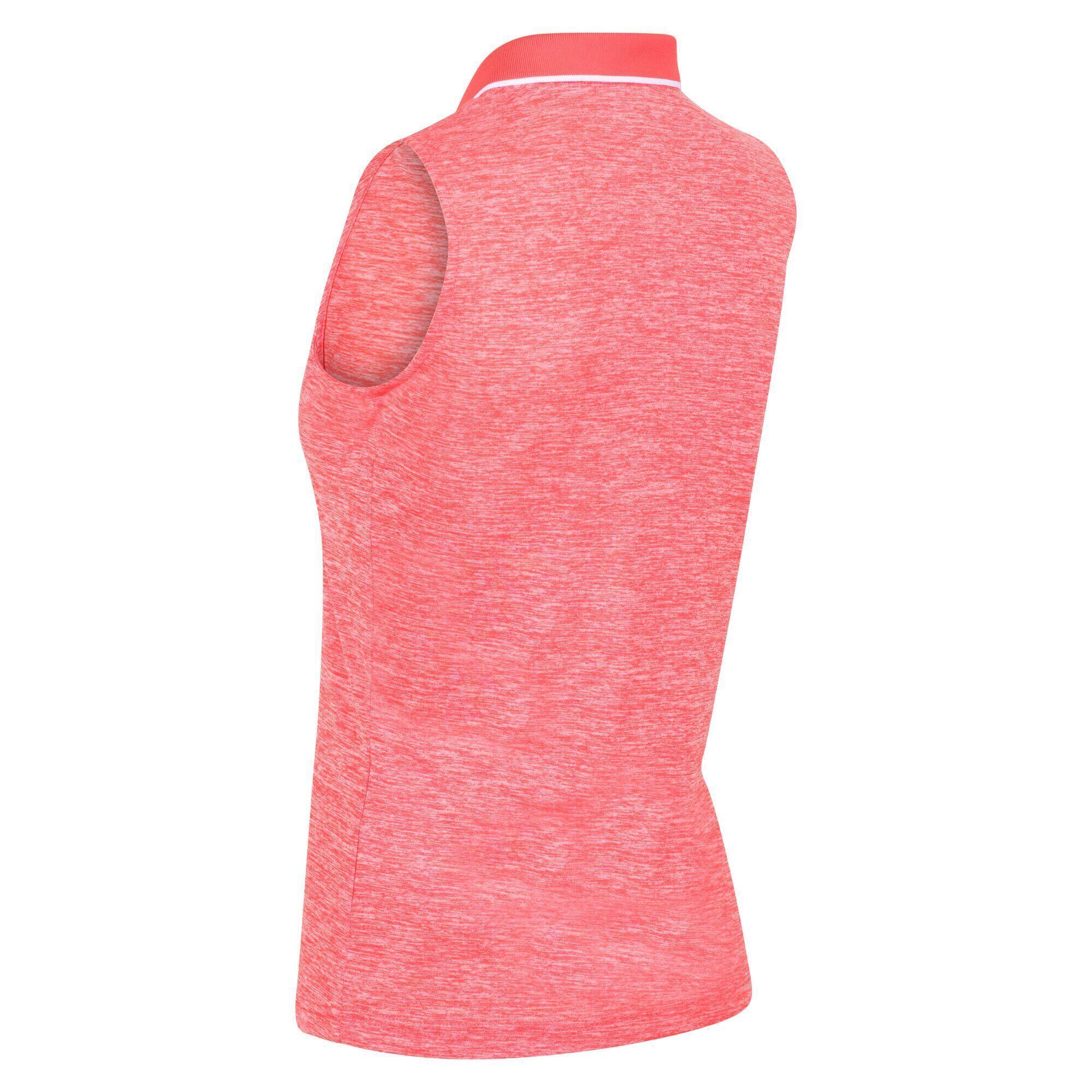 Womens/Ladies Tima II Sleeveless Polo Shirt (Neon Peach) 3/5