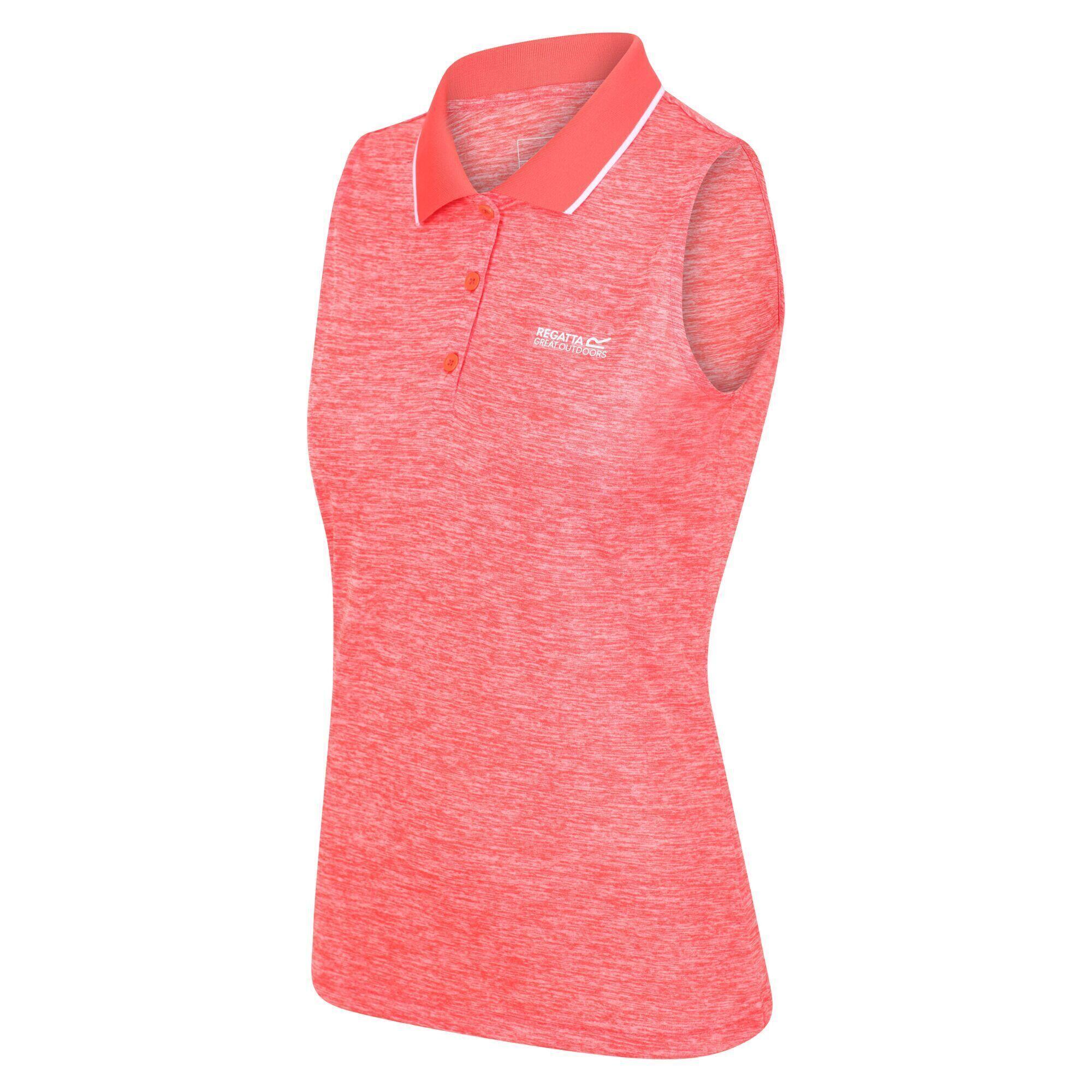 Womens/Ladies Tima II Sleeveless Polo Shirt (Neon Peach) 4/5