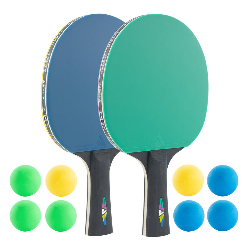 SET DI 2 RACKET COLORATO E 8 PALLE Multicolore 40+