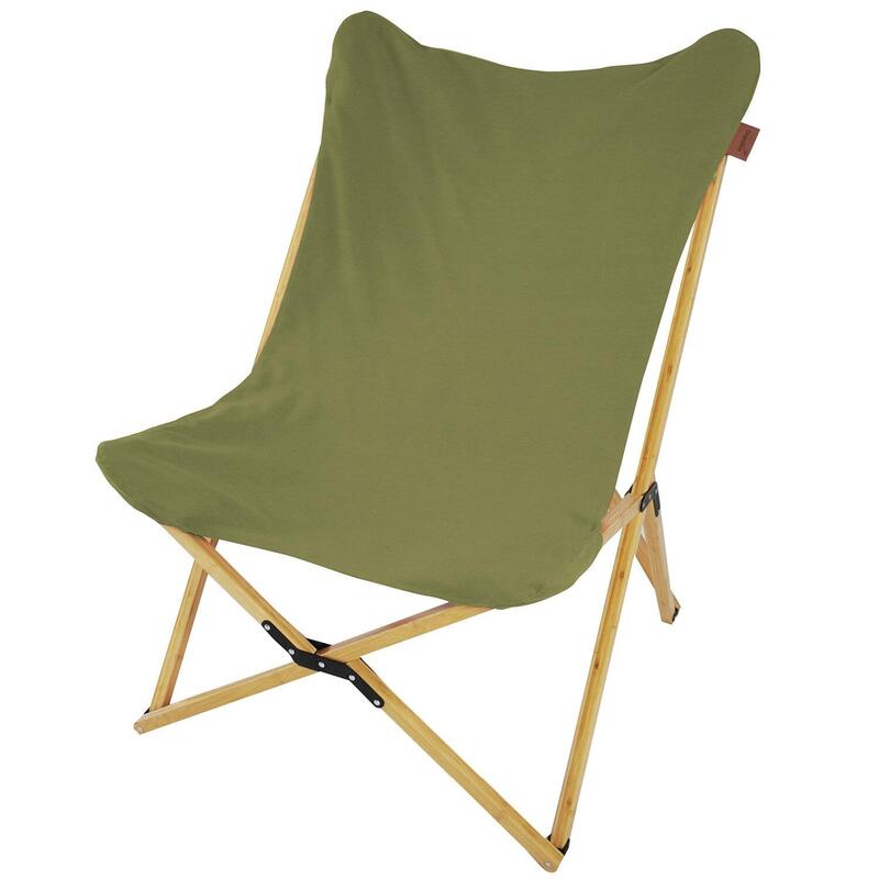 Tofte - silla de camping XXL - bambu/algodón - plegable - verde