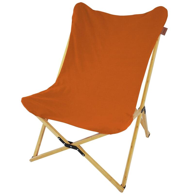 Krzesło kempingowe składane Tofte XXL, do 120 kg, bambusowy stelaż