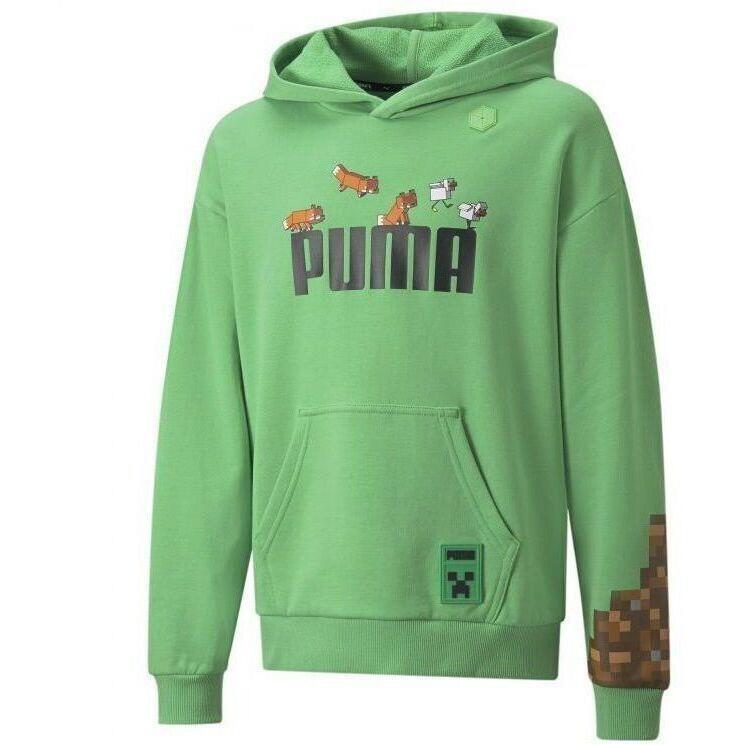 Sudadera fitness niño Puma Minecraft, verde