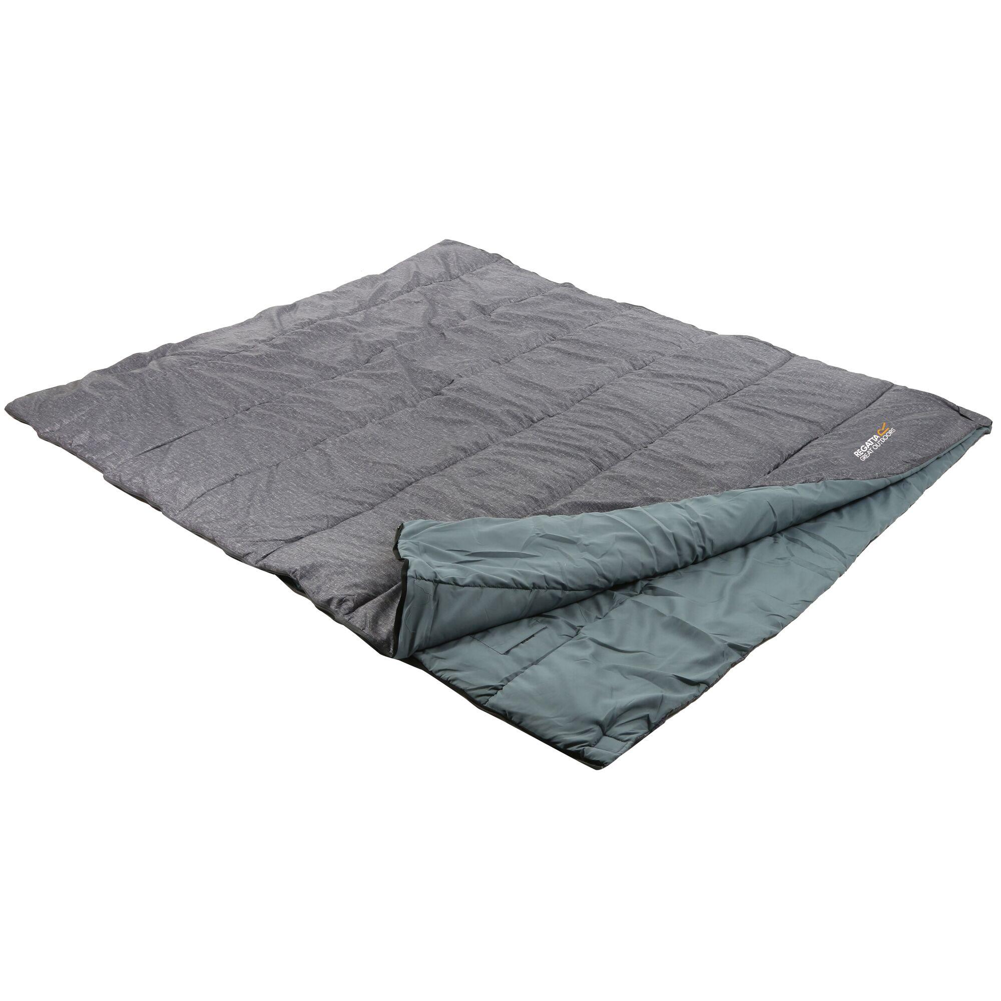 Maui Double Adults' Camping Sleeping Bag - Grey Marl 1/4