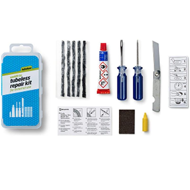 Kit de réparation de pneus Tubeless avec outils, 5 mèches et colle