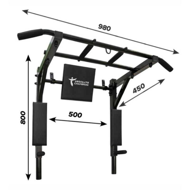 Multifunktional Klimmzugstange 3 in 1 Profi Schwarz Pull Up Bar Dip Station