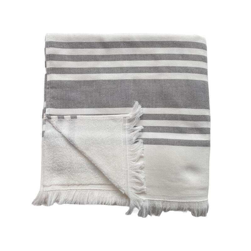 Fouta doublée éponge Karabuk XL Gris 150x180 380g/m²