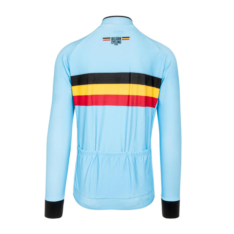 Fietsshirt met Lange Mouwen - Blauw - Unisex - Officieel Team België