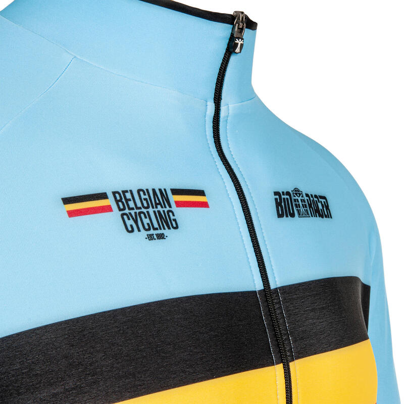 Fietsshirt met Lange Mouwen - Blauw - Unisex - Officieel Team België