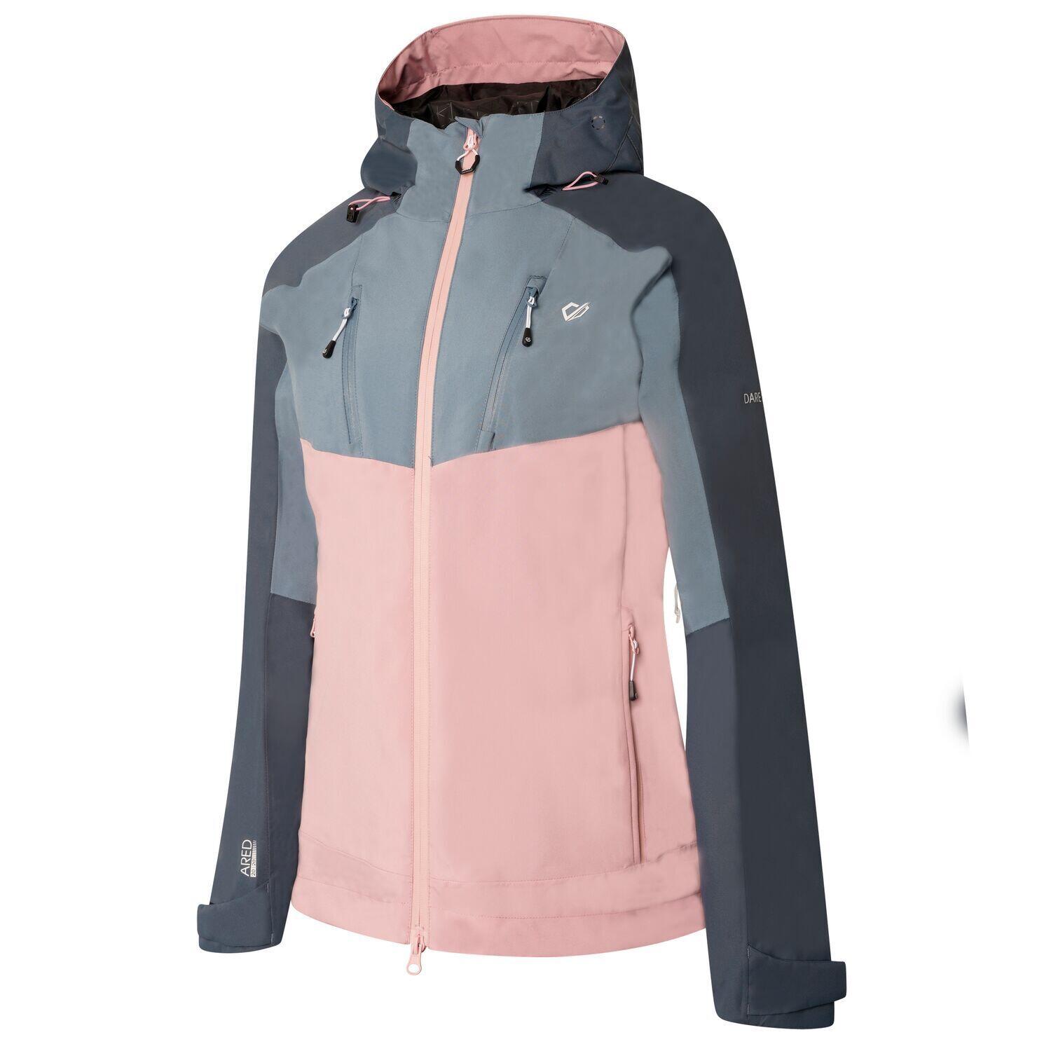 Womens/Ladies Diverse II Waterproof Jacket (Powder Pink/Bluestone) 3/5