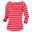 Dames Polexia Stripe Tshirt (Echt rood/wit)