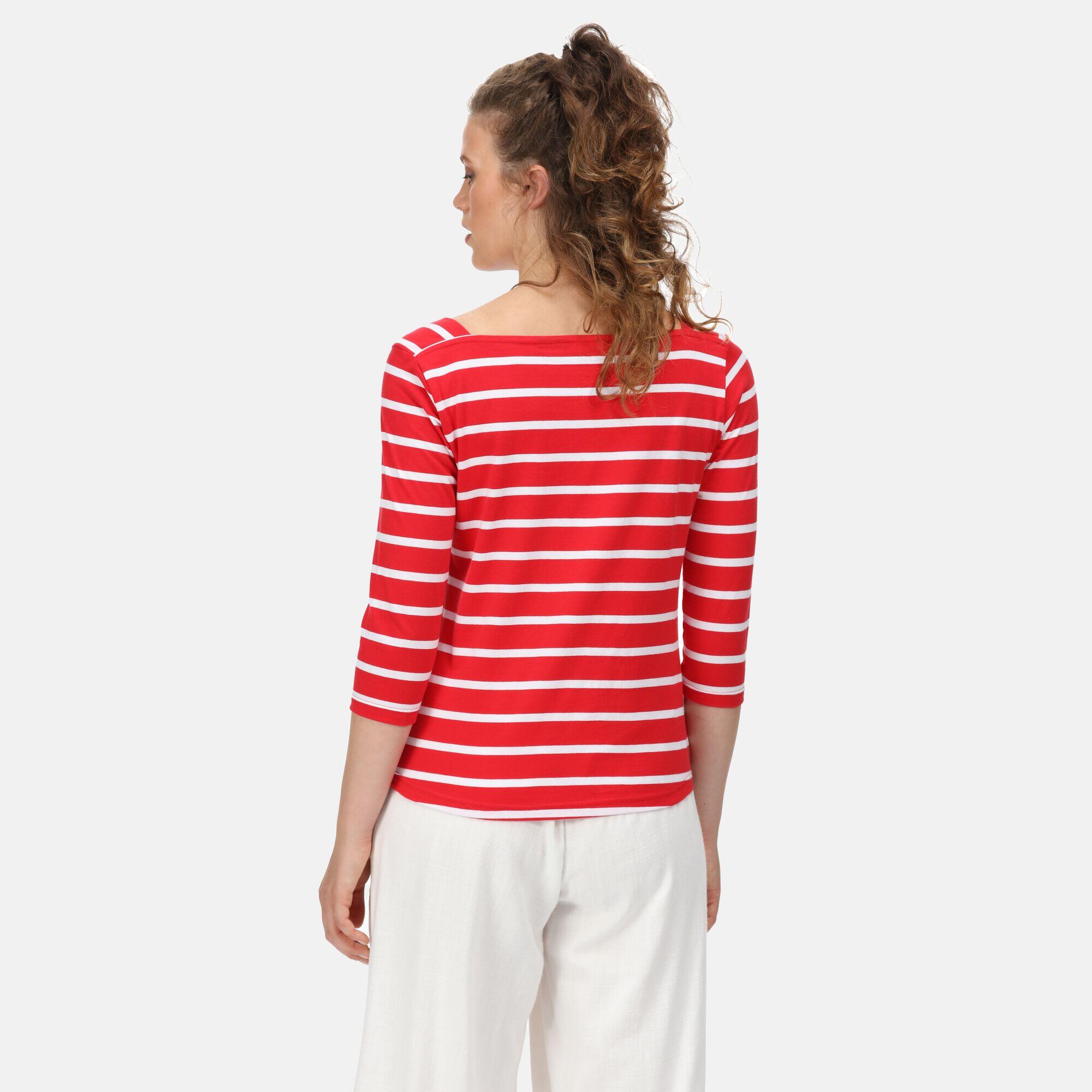Womens/Ladies Polexia Stripe TShirt (True Red/White) 2/5