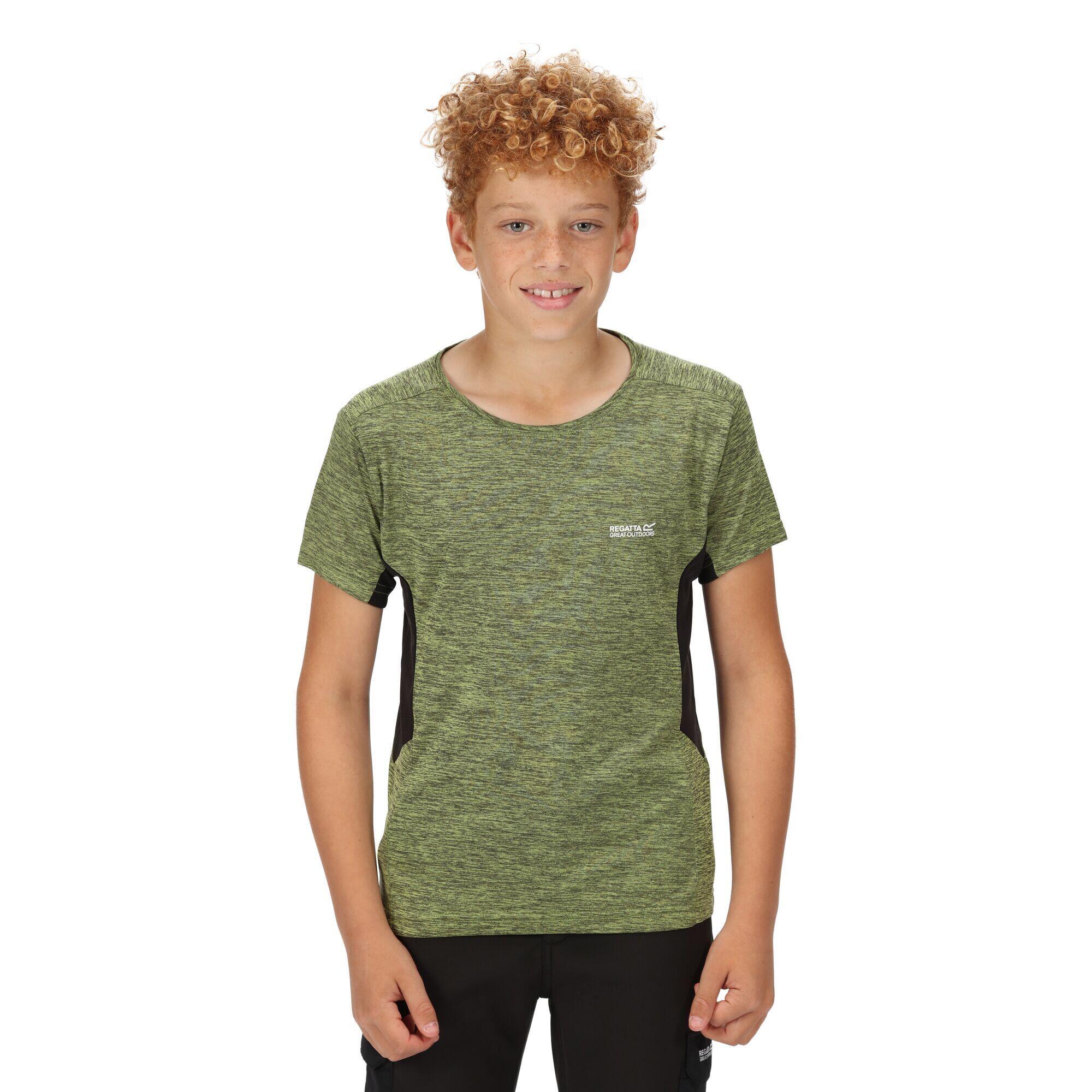 Childrens/Kids Takson III Marl TShirt (Bright Kiwi/Black Marl) 4/5