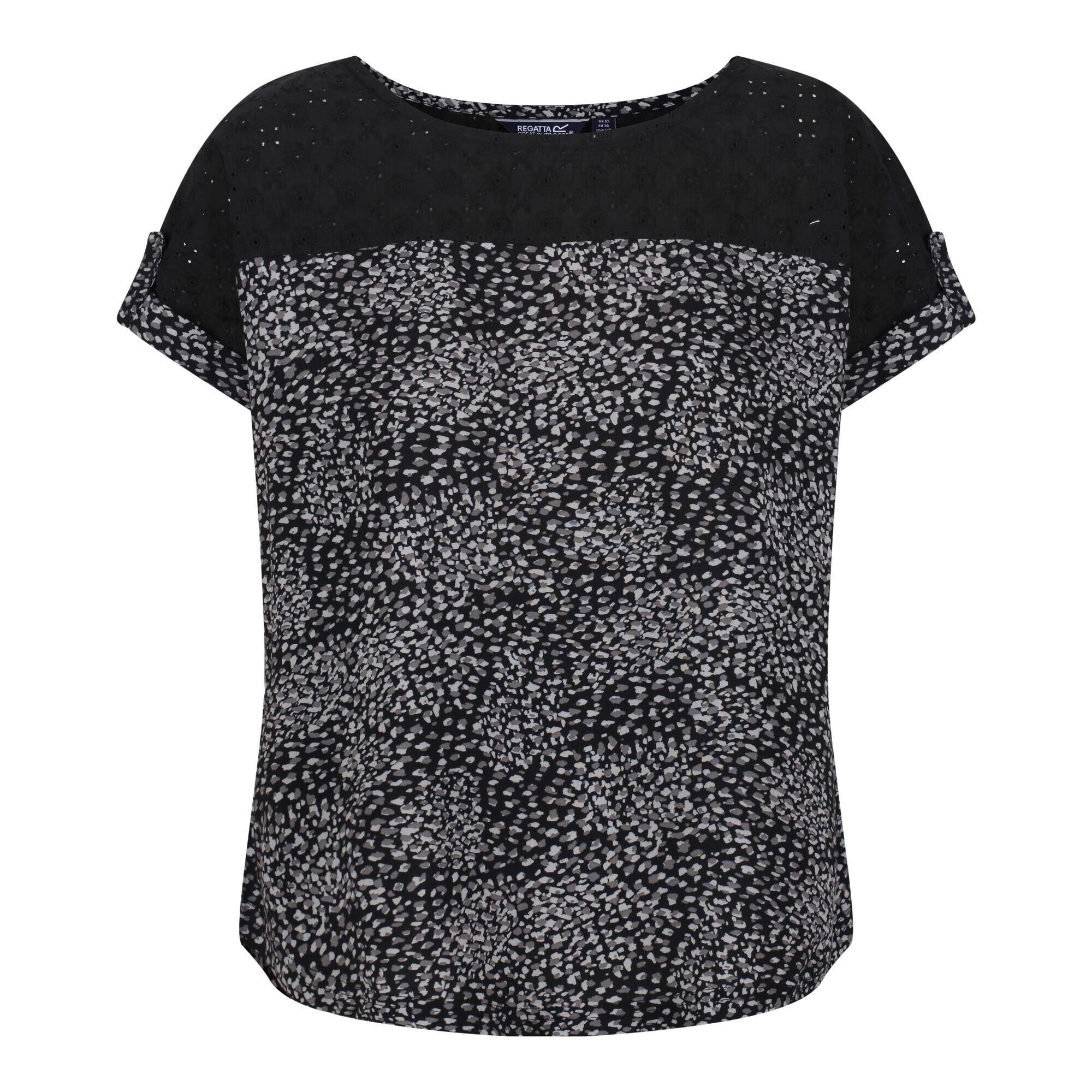 Womens/Ladies Jaida Abstract TShirt (Black) 1/5