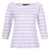 Camiseta Polexia de Rayas para Mujer Lila Pastel, Blanco