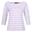 Camiseta Polexia de Rayas para Mujer Lila Pastel, Blanco