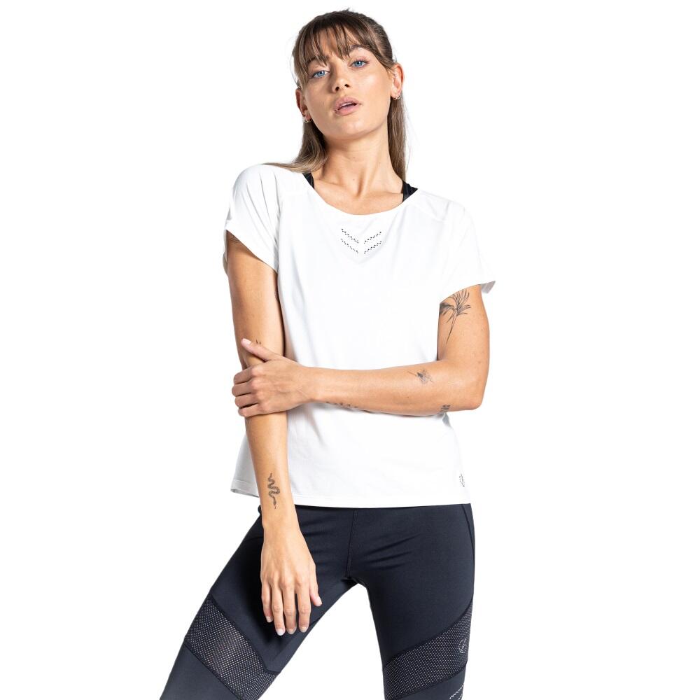 Womens/Ladies Crystallize Active TShirt (White) 3/5