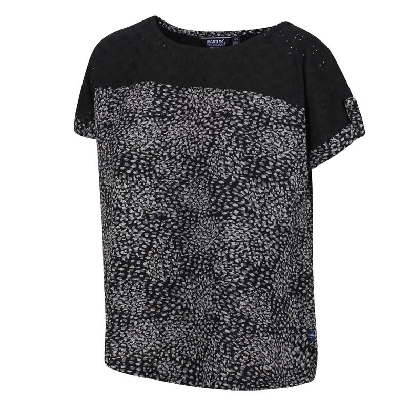 Dames Jaida Abstract Tshirt (Zwart)